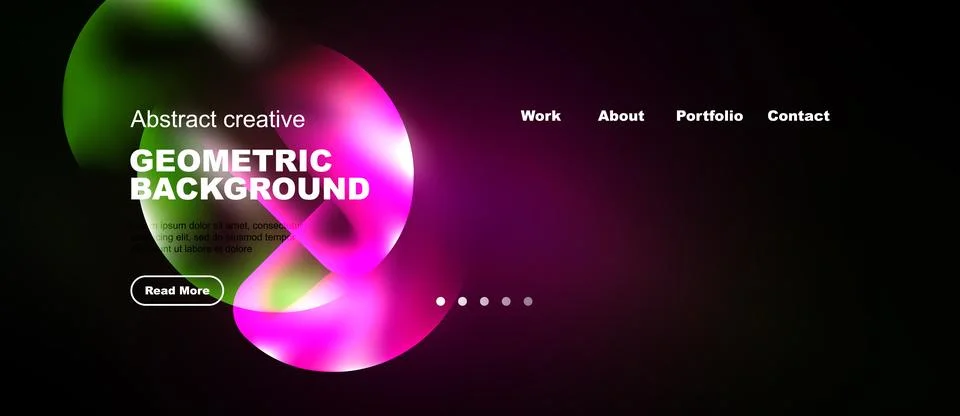 Abstract website header design. Vibrant colors, geometric shapes, navigation イラスト素材