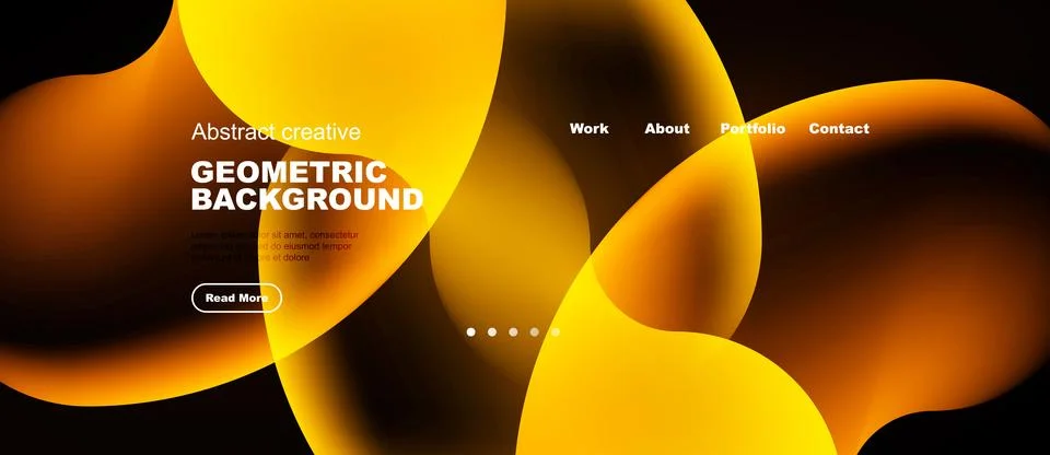 Abstract website header design. Warm colors dominate, featuring fluid shapes, Stockillustratie