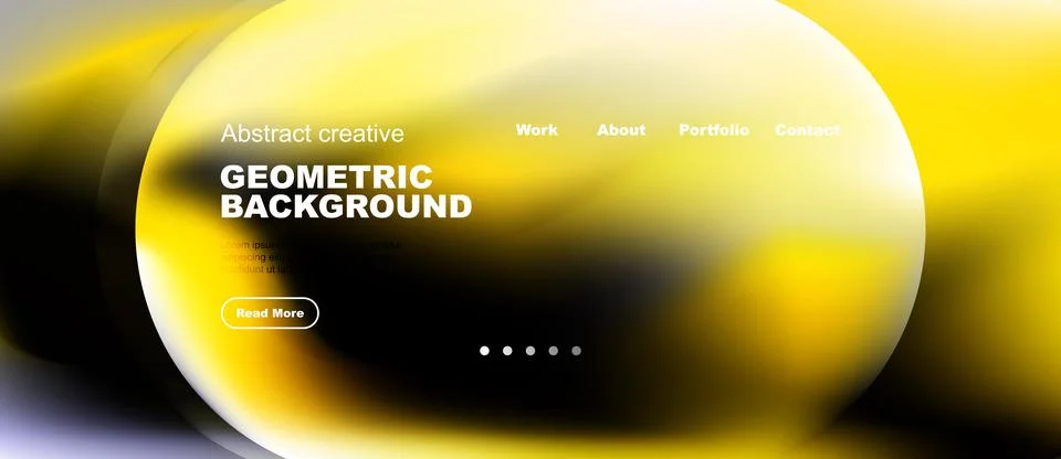 Abstract website header design. Yellow, black color scheme. Geometric shapes, Stock-Illustration