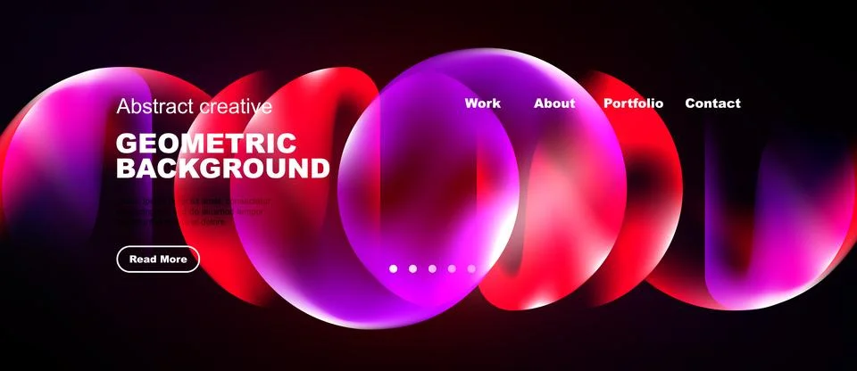 Abstract website header. Vibrant pink, purple gradients dominate design. Ilustração Stock