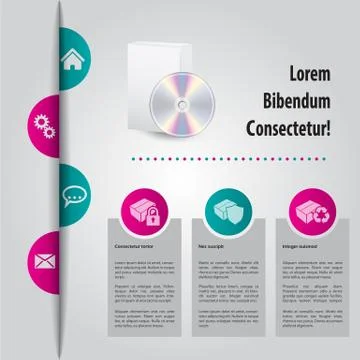 Abstract website template design with color peels Stock-Illustration