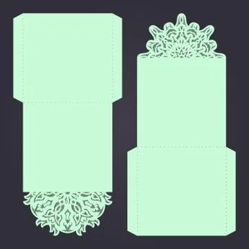 Abstract wedding cutout invitation template. Suitable for lasercutting. Lac.. Stock Illustration