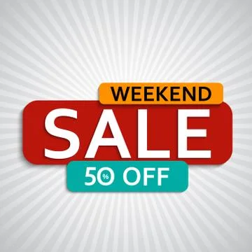 Abstract weekend sale poster. Vector illustration Stock Illustration