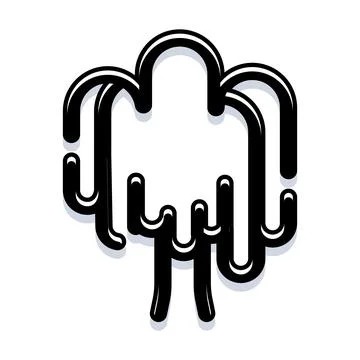 Abstract weeping willow tree line art concept Stock Illustration