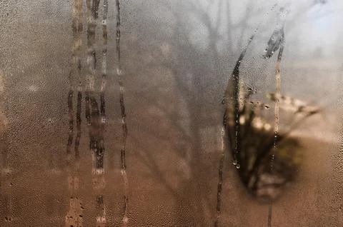Abstract wet glass texture as a subtle background. surface with water dropl.. Foto stock