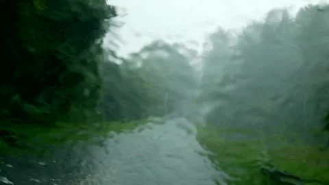 Abstract wet lines, circles and patterns of water rain drops pouring down, Stock Footage 137799256
