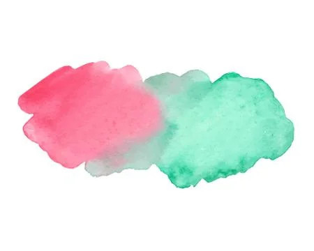 Abstract wet watercolor stain. Gradient of red and green. Christmas colors Stock Illustration