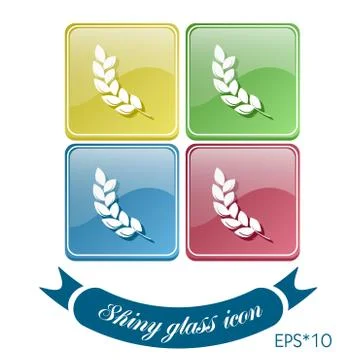 Abstract wheat spike ears icon Stock Illustration