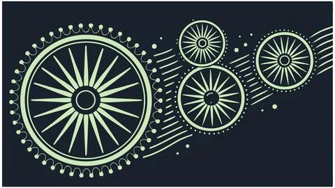 Abstract wheels pattern design illustration vector graphic art background Stock Illustration