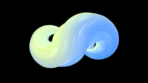 Abstract whimsical infinity animation. Animation yellow blue neon color. Stock Footage 305573565