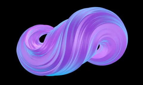 Abstract whimsical infinity figure render. 3D render. Stock Illustration