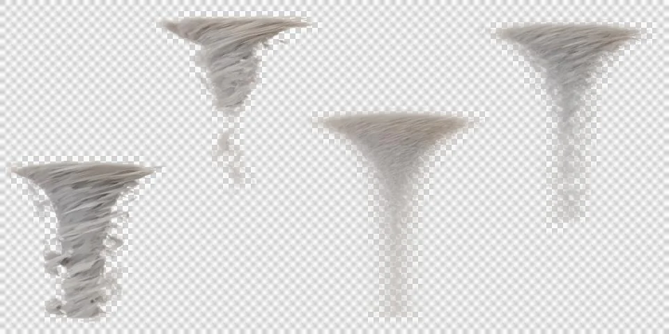Abstract Whirlwind, Vortex, Tornado, 3D Render Stock Illustration