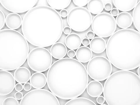 Abstract white 3d background with circles pattern 스톡 일러스트