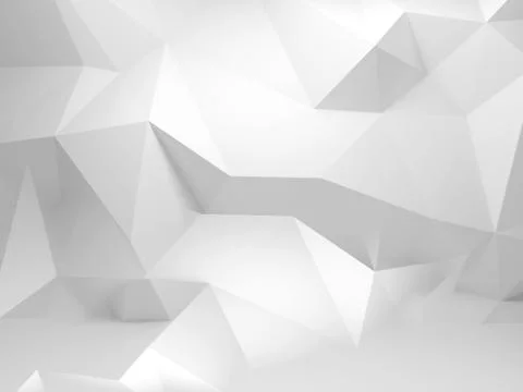 Abstract white 3d background with polygonal pattern Stock Illustration