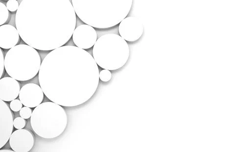 Abstract white 3d background with relief rings pattern Illustrazione stock