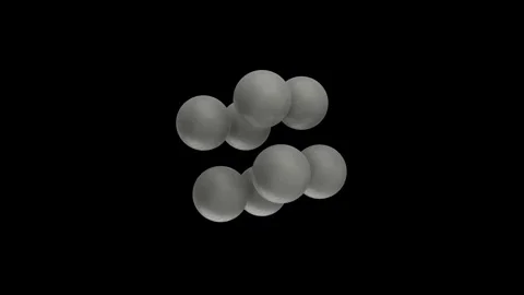 Abstract white 3d balls moving in a black space. Creative seamless loop Stock Footage 162323590