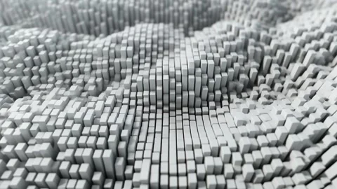 Abstract White 3D Blocks Moving in Wave Motion Stock Footage 339056915