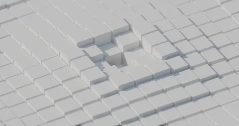 Abstract white 3d cube grid background looping animation Stock Footage 335255379