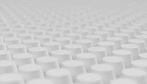 Abstract white 3D cylinder pattern wallpaper Stock Illustration