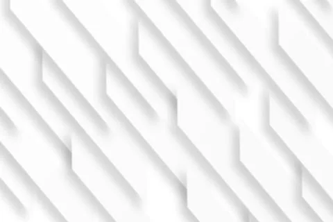 Abstract white 3D diagonal geometric background with soft shadow Stock Photos