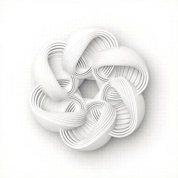 Abstract White 3D Flower Geometric Minimalist Design イラスト素材