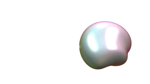Abstract White 3D Glossy Sphere With Taper Warping In Slow Orbit Motion And  Stock Footage 344608210