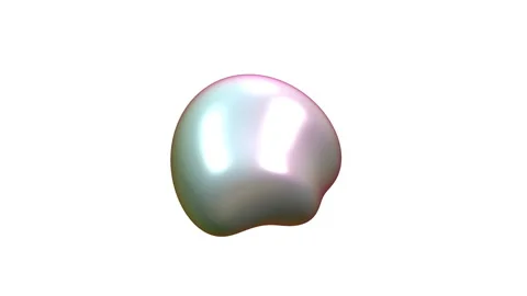 Abstract White 3D Glossy Sphere With Taper Warping In Slow Orbit Motion And  Stock Footage 344608211