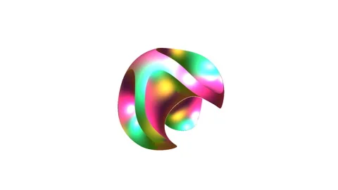 Abstract White 3D Gold Gyroid With Dynamic Fluid Morph In Smooth Slow Orbit  Видео 344409492