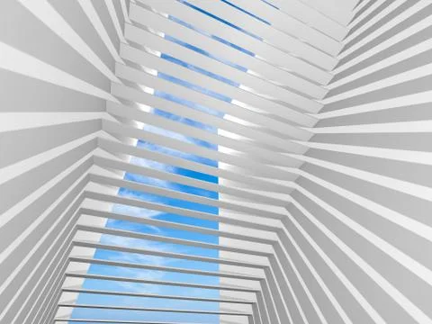 Abstract white 3d interior background with shadows pattern Illustrazione stock
