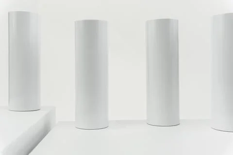 Abstract white 3d studio with geometric  circle background  스톡 사진