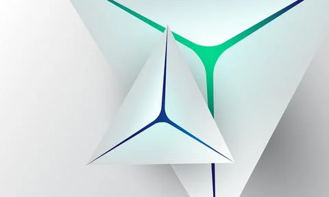 Abstract white 3D Triangle Shapes Background. Stock Illustration