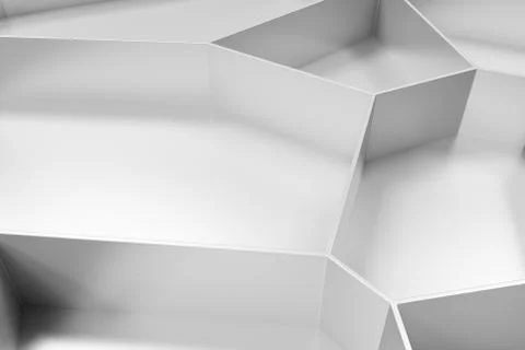 Abstract white 3d voronoi grate on white background Ilustración de archivo