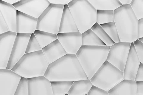 Abstract white 3d voronoi grate on white background Ilustración de archivo
