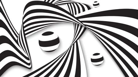 Abstract white and black optical background design Stock Illustration