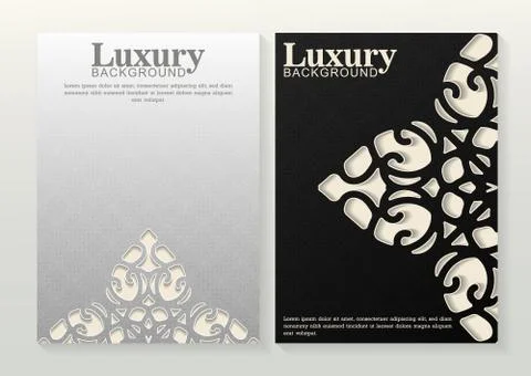 Abstract white and black pattern texture for book cover template vector set Stock Illustration