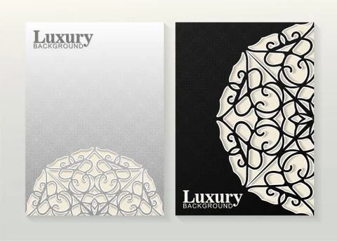 Abstract white and black pattern texture for book cover template vector set Stock Illustration