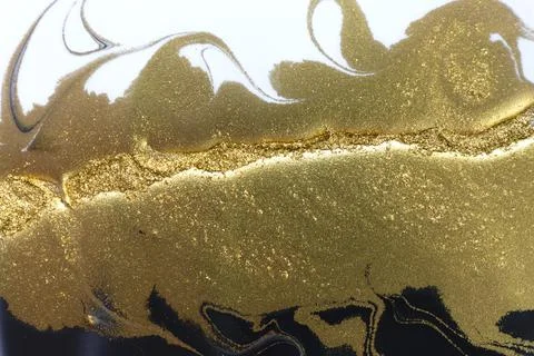 Abstract white and black texture with gold glitter. Stock Illustration