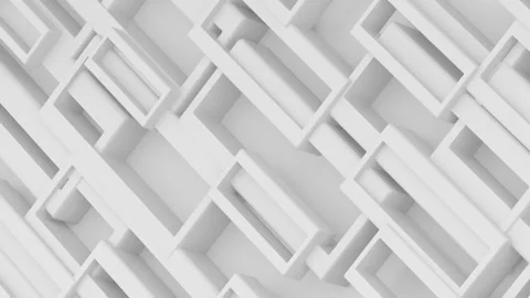 Abstract white and blank background of geometric wall or bricks. Stock Footage 237025229