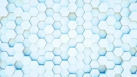 Abstract White and Blue Hexagonal Tiles Rippling Surface Seamless Loop 4k Stock-Footage 319028851