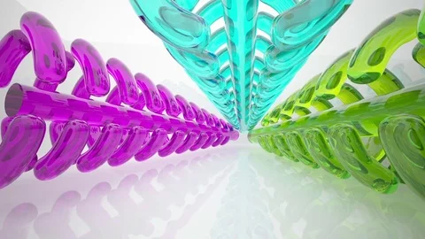 Abstract white and colored gradient glasses interior . Video stock 82346218