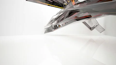 Abstract white and colored gradient glasses interior  with window. Stock Footage 90783221