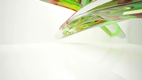 Abstract white and colored gradient glasses interior  with window. Stock Footage 90784312