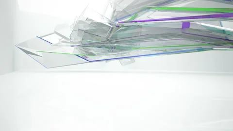 Abstract white and colored gradient glasses interior  with window.  Stock Footage 90950067