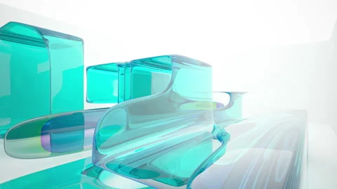 Abstract white and colored gradient glasses interior  with window. Stock Footage 93348757