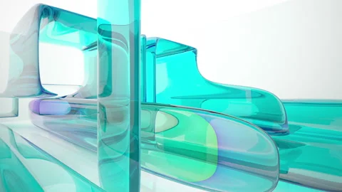 Abstract white and colored gradient glasses interior  with window. Stock Footage 93348942