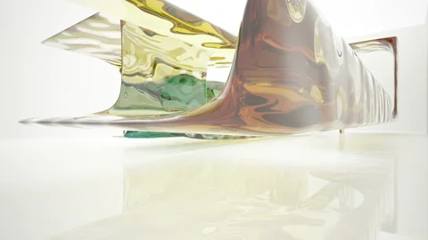 Abstract white and colored gradient glasses interior  with window. Stock Footage 93351802