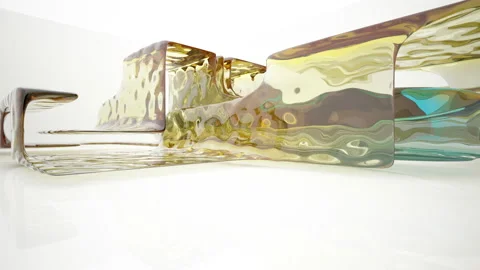 Abstract white and colored gradient glasses interior  with window. Stock Footage 93352245