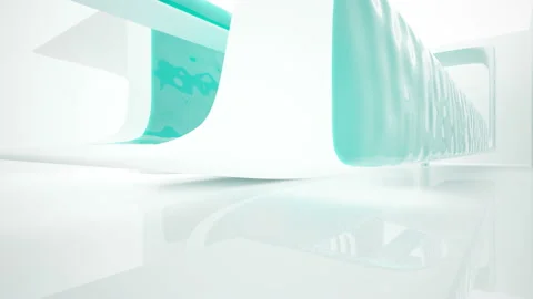 Abstract white and colored gradient glasses interior  with window. Stock Footage 93353161