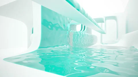 Abstract white and colored gradient glasses interior  with window. Stock Footage 93354619