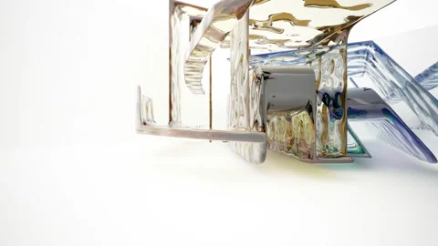 Abstract white and colored gradient glasses interior  with window. Stock Footage 93969176